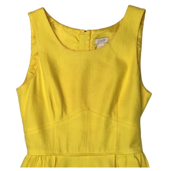 J. Crew Basket Weave Sleeveless A-Line Shift Career Work Dress Yellow 64991 Sz 0 - Picture 16 of 16